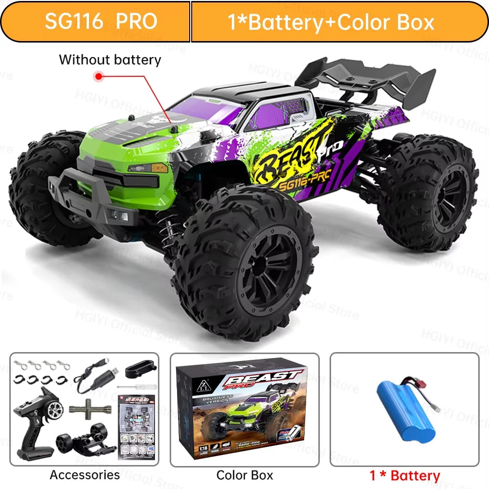 ZLL SG116 PRO RC Car Brushless 4WD RC Car 80KM/H Professional Racing Car 2.4G High Speed Off-Road Drift Cars Remote Control Toys